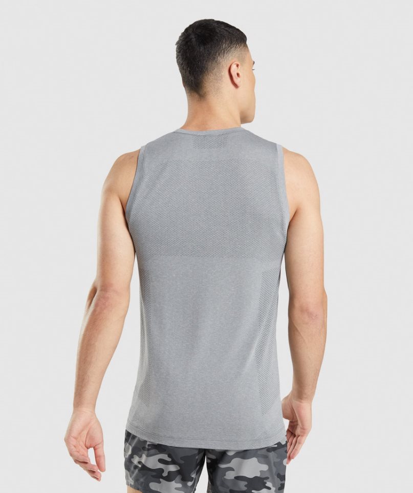 Men's Gymshark Vital Seamless Light Tanks Grey | CA A3D807